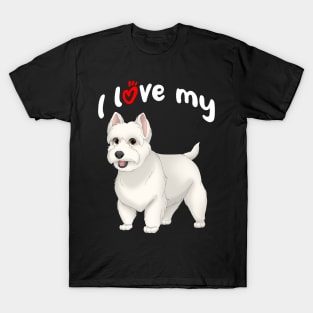 I Love My West Highland White Terrier Dog T-Shirt